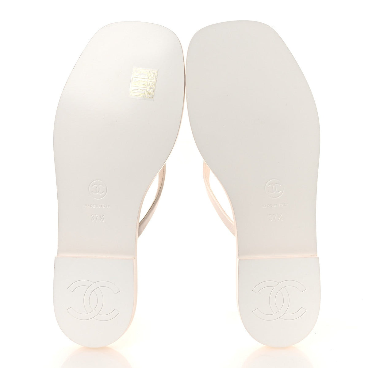 Goatskin CC Times Square Thong Sandals 37.5 White