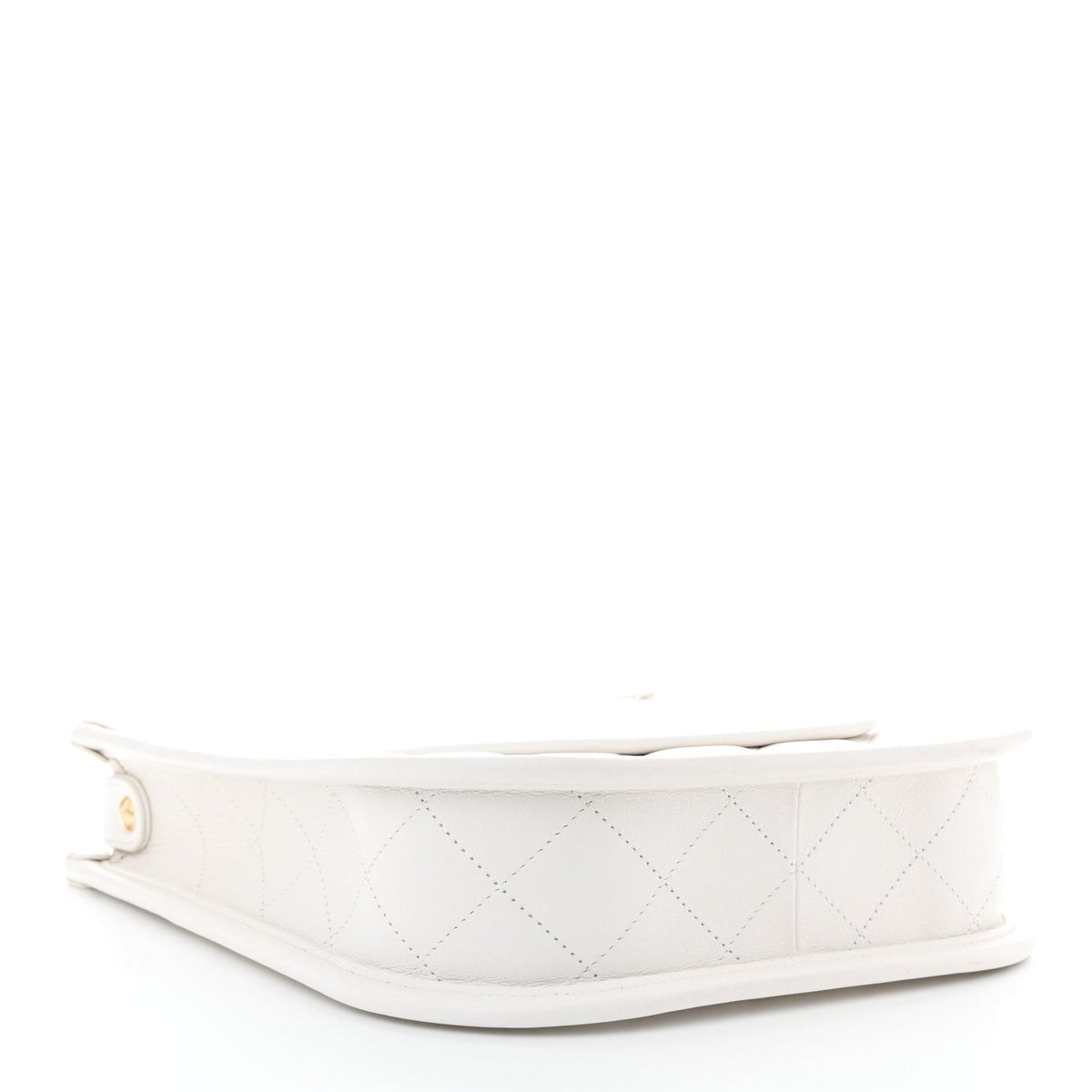 Calfskin Quilted Small Hobo White