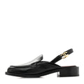 Glazed Calfskin CC Slingback Flats 37 Black