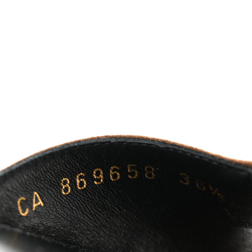 Suede Babylone Slide Sandals 36.5 Dark Havana