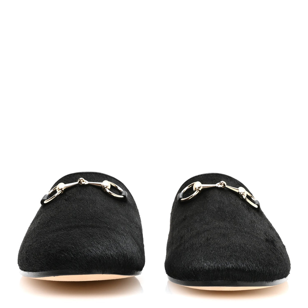 Fur Horsebit Womens Mules 37.5 Black