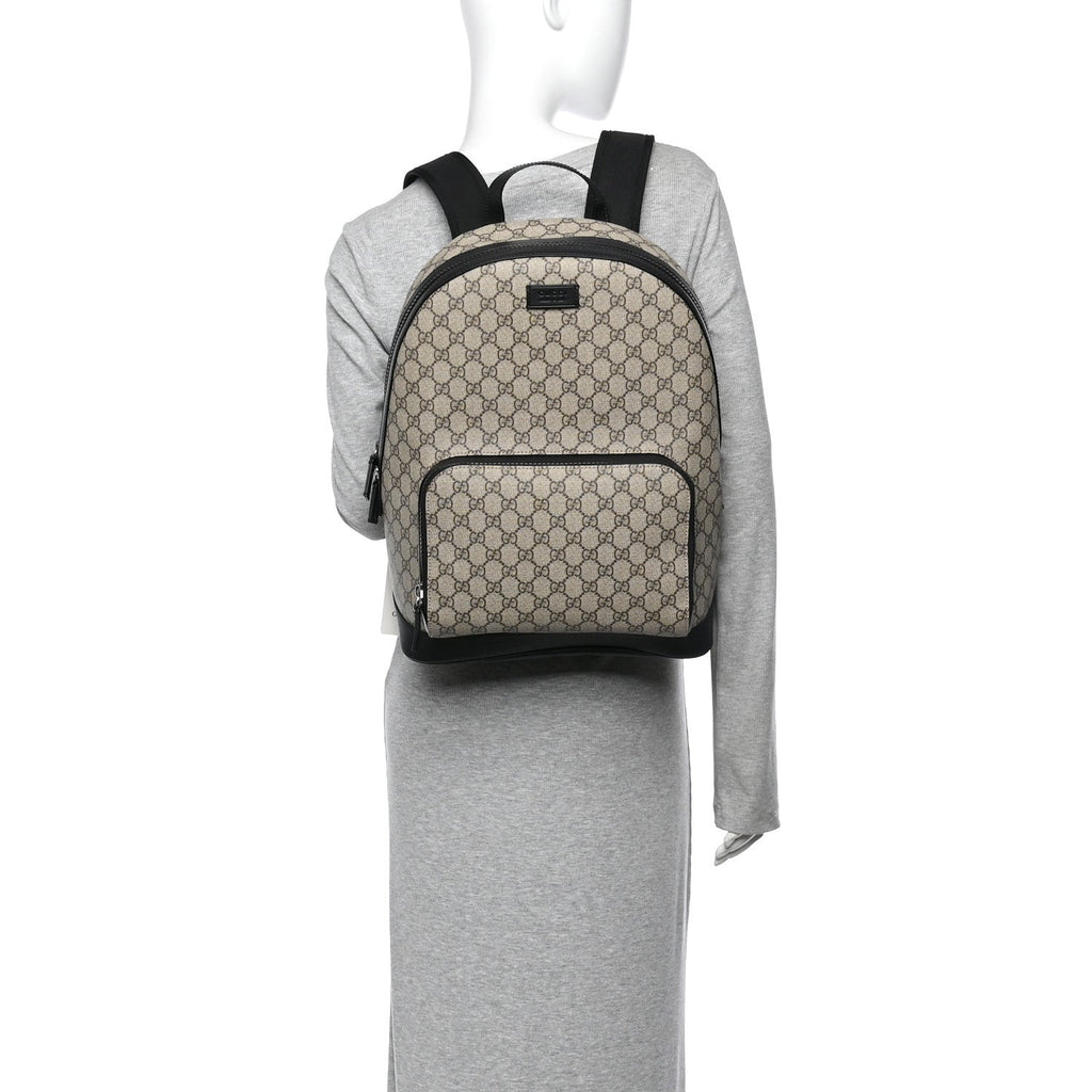 GG Supreme Monogram Medium Backpack Black