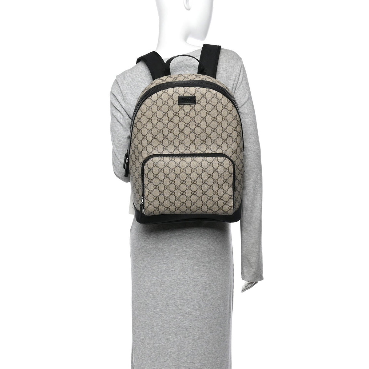 GG Supreme Monogram Medium Backpack Black