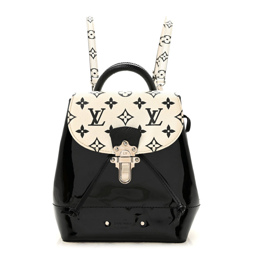 Patent Monogram Hot Springs Backpack Black White
