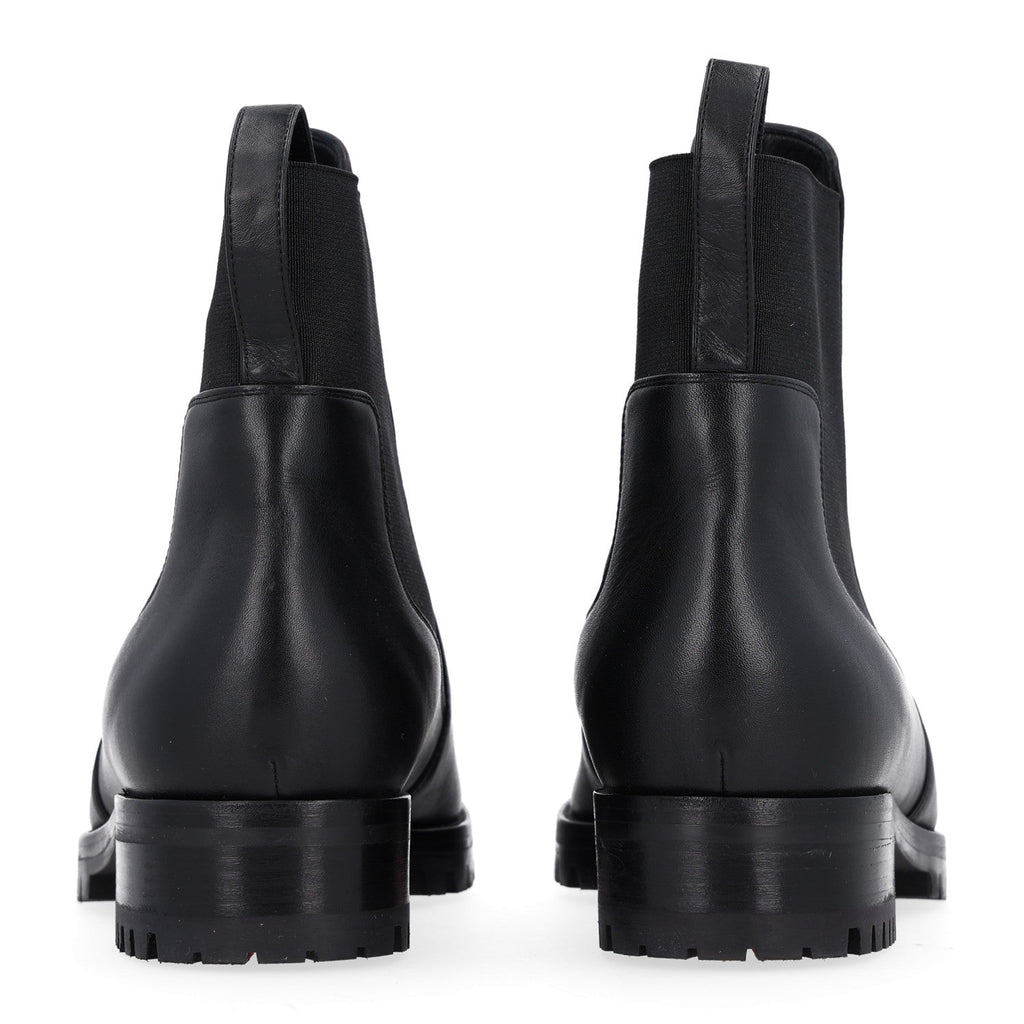 Calfskin Marchacroche Flat Chelsea Boots 39.5 Black