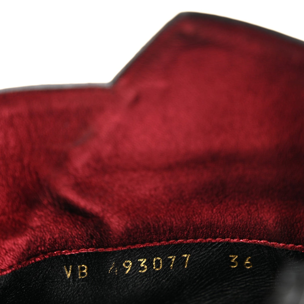 Nappa Silk Freja 105 Zip Booties 35 Black Metal Cherry