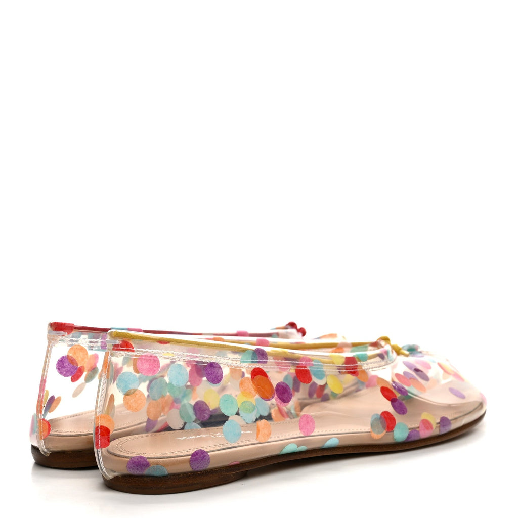 PVC Confetti Printed Tabi New Ballerina Flats 39 Multicolor