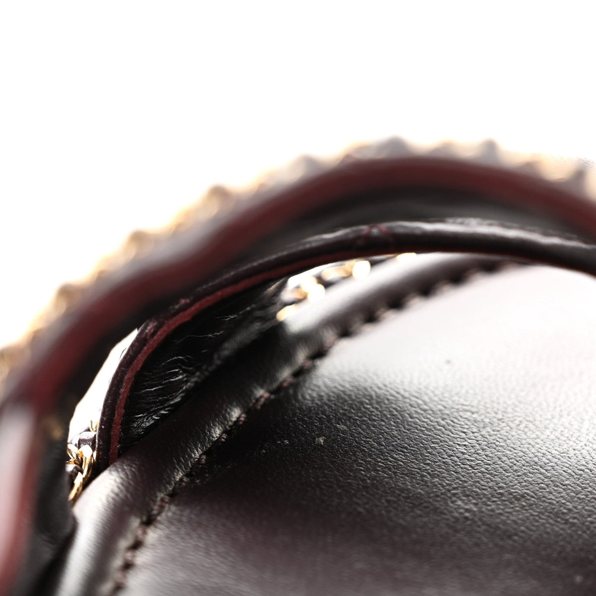 Shiny Lambskin Quilted Chain Around CC Platform Sandals 36 Burgundy