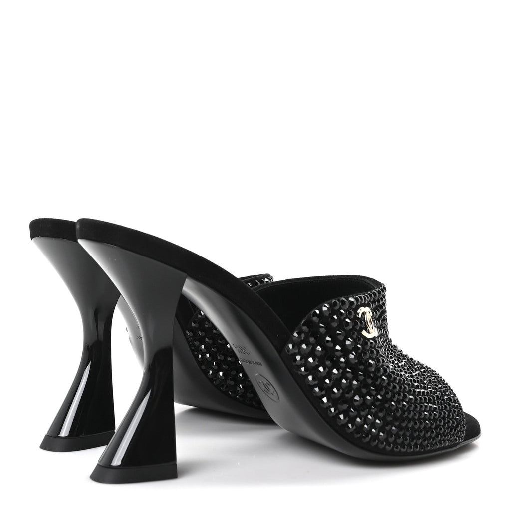 Crystal Strass CC Mules Sandals 36.5 Black
