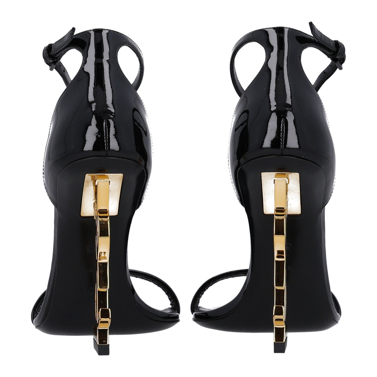 Patent Calfskin Opyum 110 Sandals 35 Black Gold