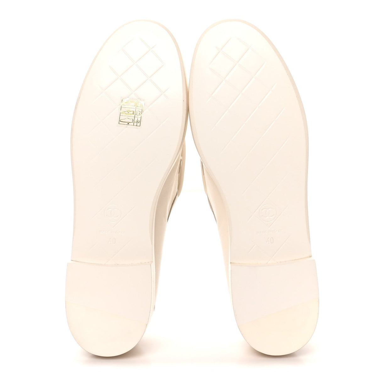 Lambskin Quilted CC Turnlock Loafers 40 White