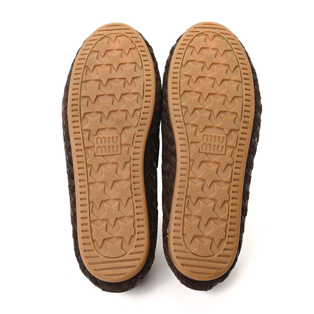 Scamosciato Nappa Aviator Woven Boat Shoes 40 Moro