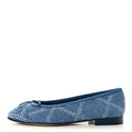 Denim Printed Cap Toe Ballerina Flats 36.5 Blue