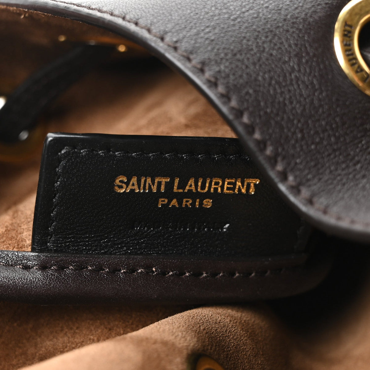 Calfskin Cassandre Supple Bucket Bag  Fondente Dark Cigar