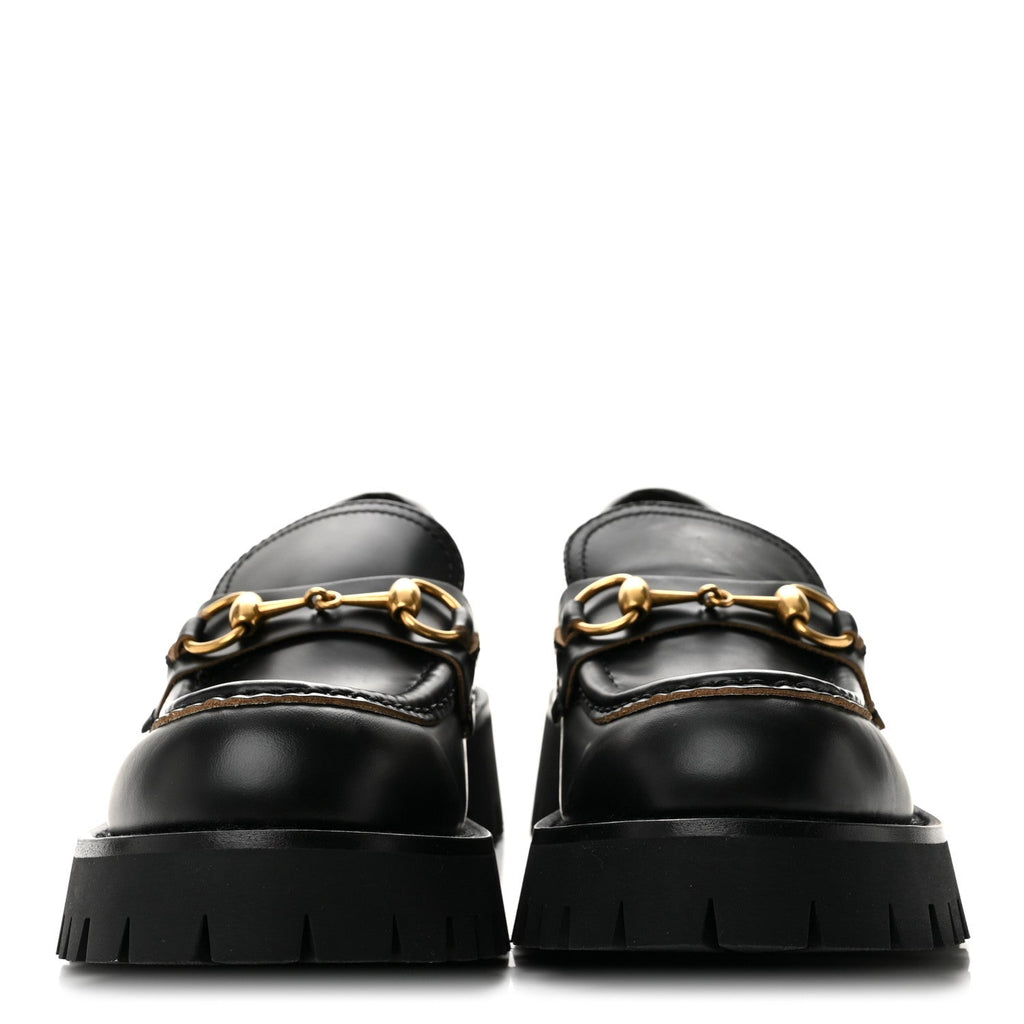 Cordovan Lux Womens Harald Horsebit 25mm Platform Loafers 37.5 Black