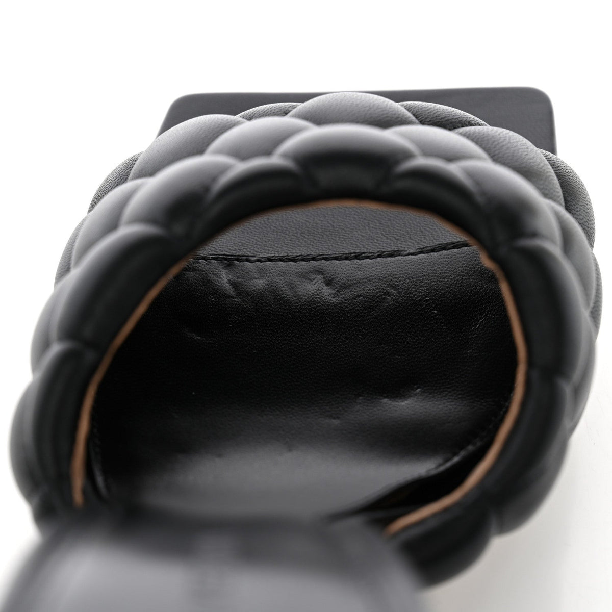 Nappa Matelasse Padded Mule Sandals 39 Black