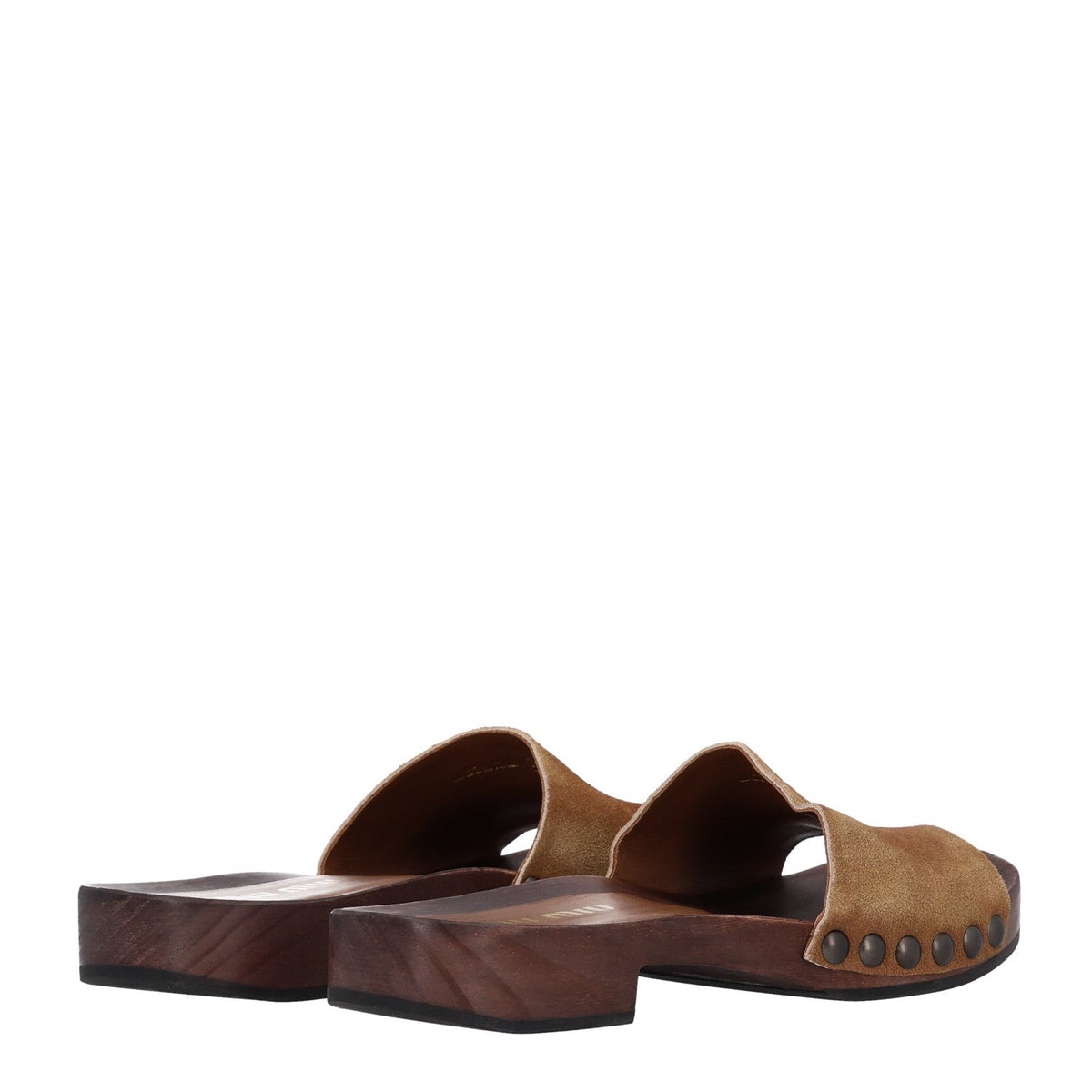 Suede Logo Slide Clogs 36 Cannella