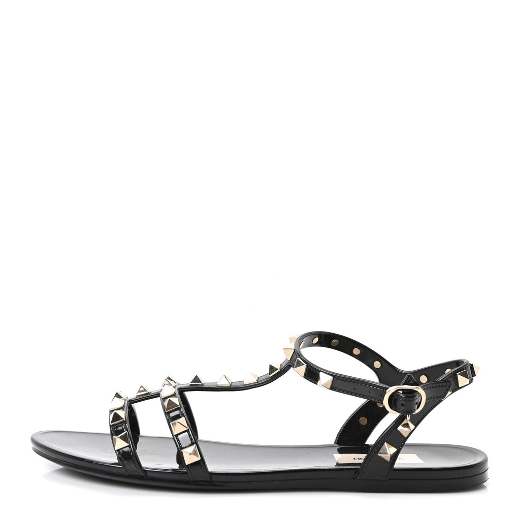 PVC Jelly Rockstud Caged Sandals 38 Black