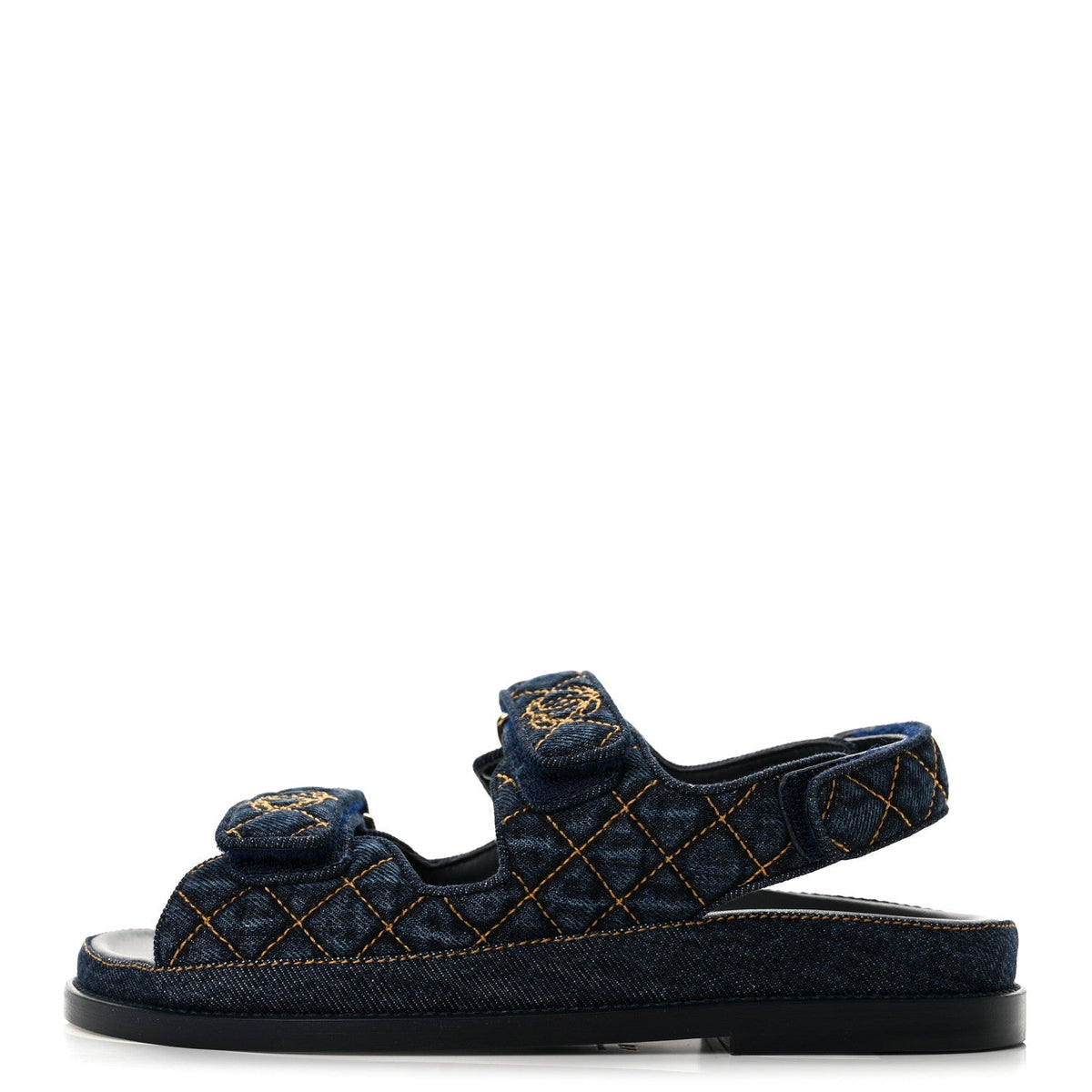 Denim Velcro Dad Sandals 36.5 Navy Blue