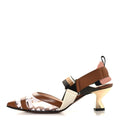 PVC Vitello FF Colibri 85mm Slingback Pumps 36.5 Transparent White Cuoio Avana