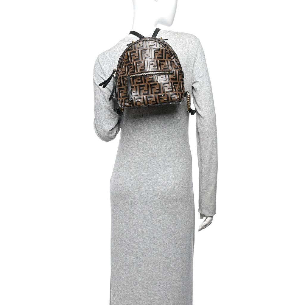 Vitello Bi-Color FF 1974 Embossed Mini Backpack Maya Black