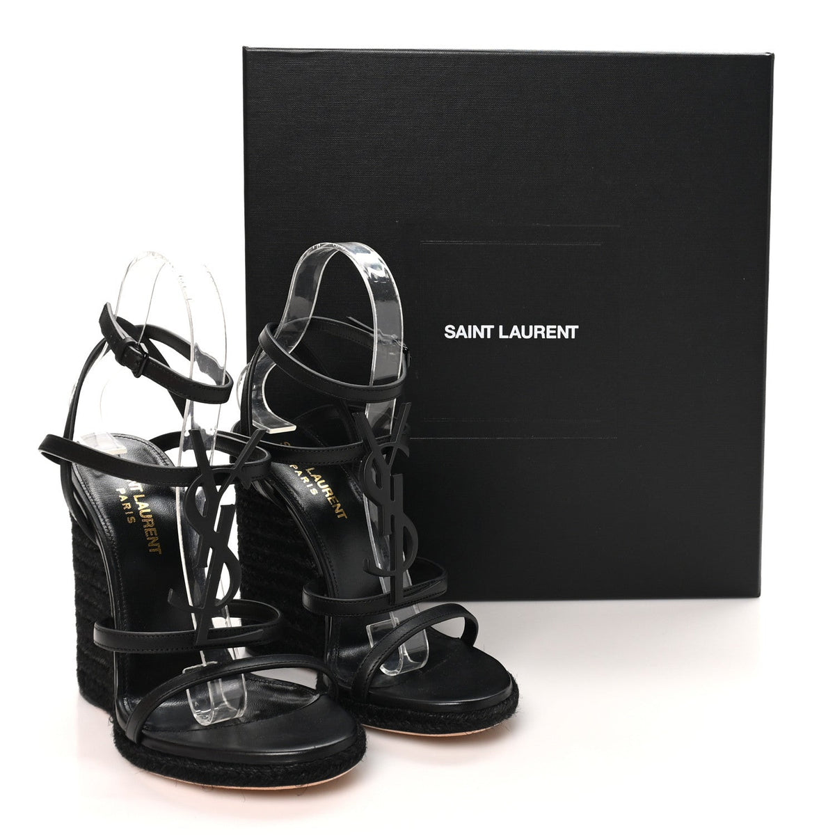 Calfskin Cassandra Espadrille 105mm Wedges 36 Black