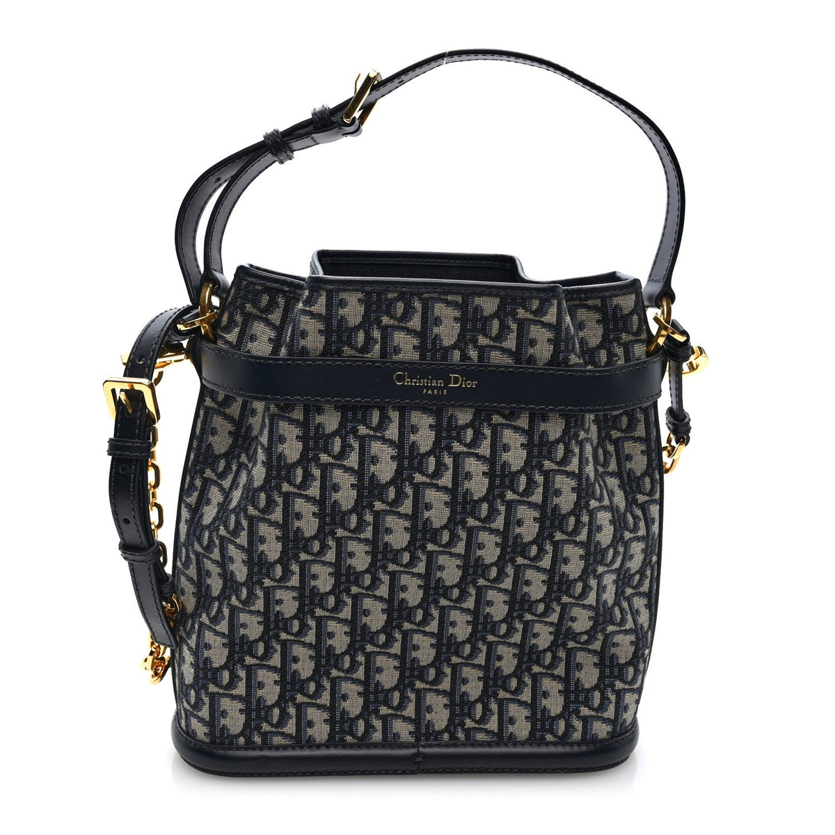 Oblique Calfskin Medium C'est Dior Bucket Bag Blue
