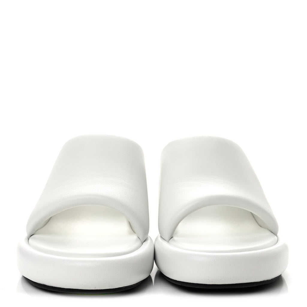 Smooth Nappa Logo Rise Wedge Sandals 37 White Black
