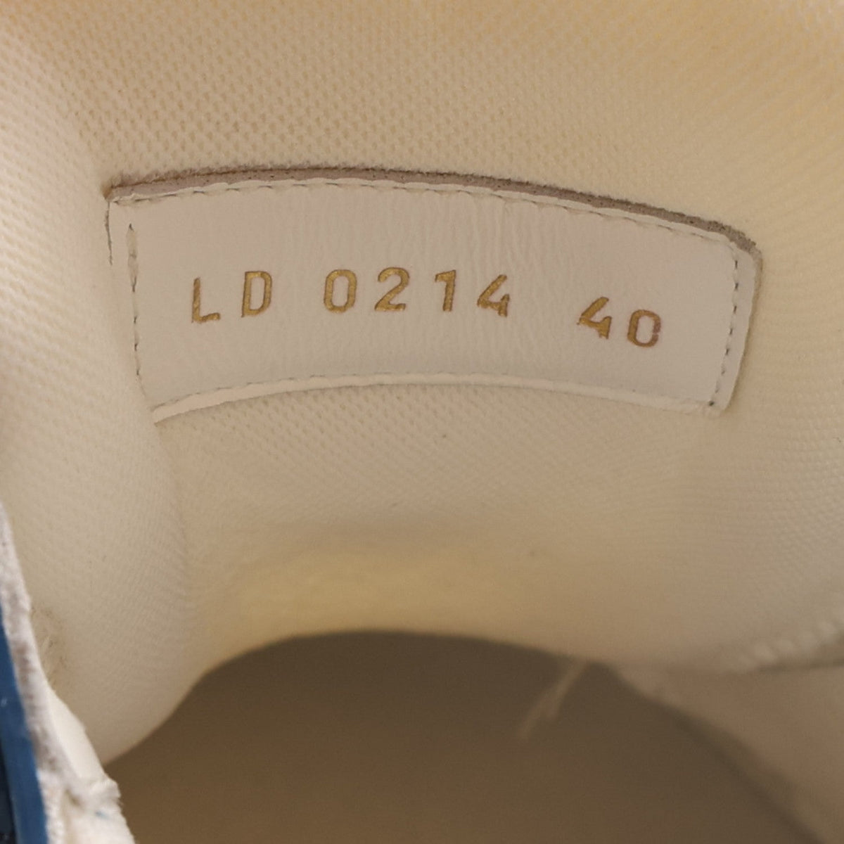 Calfskin Embossed Monogram Denim Womens LV Trainer Sneakers 40 Blue
