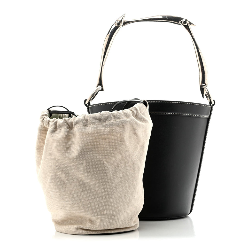 Calfskin Nappa Sardine Bucket Bag Black