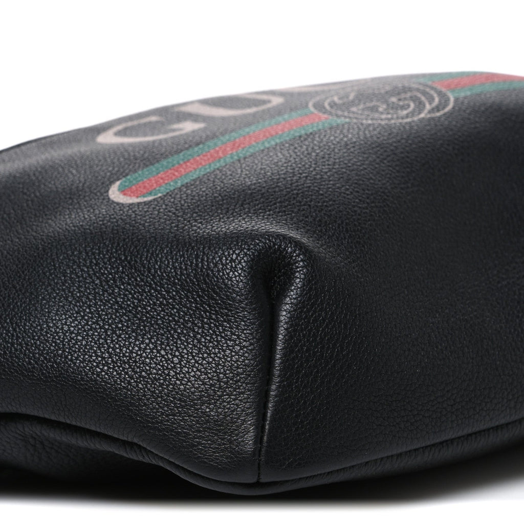 Grained Calfskin Logo Belt Bag Black