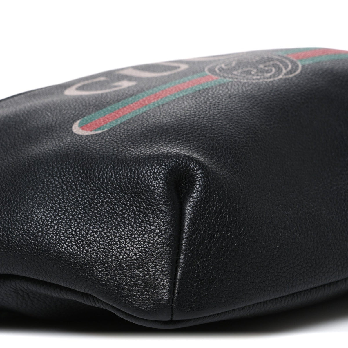 Grained Calfskin Logo Belt Bag Black