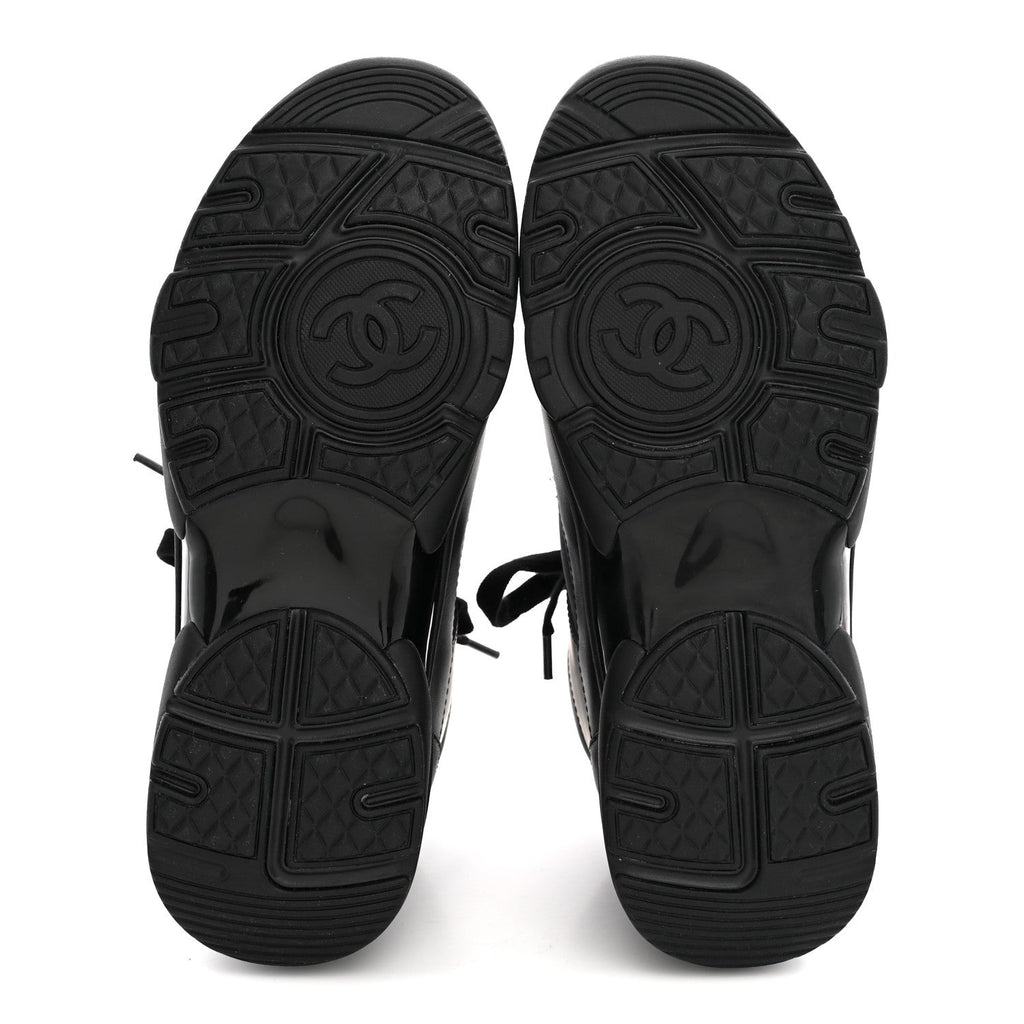 Lambskin Fabric CC Sneakers 37.5 Black