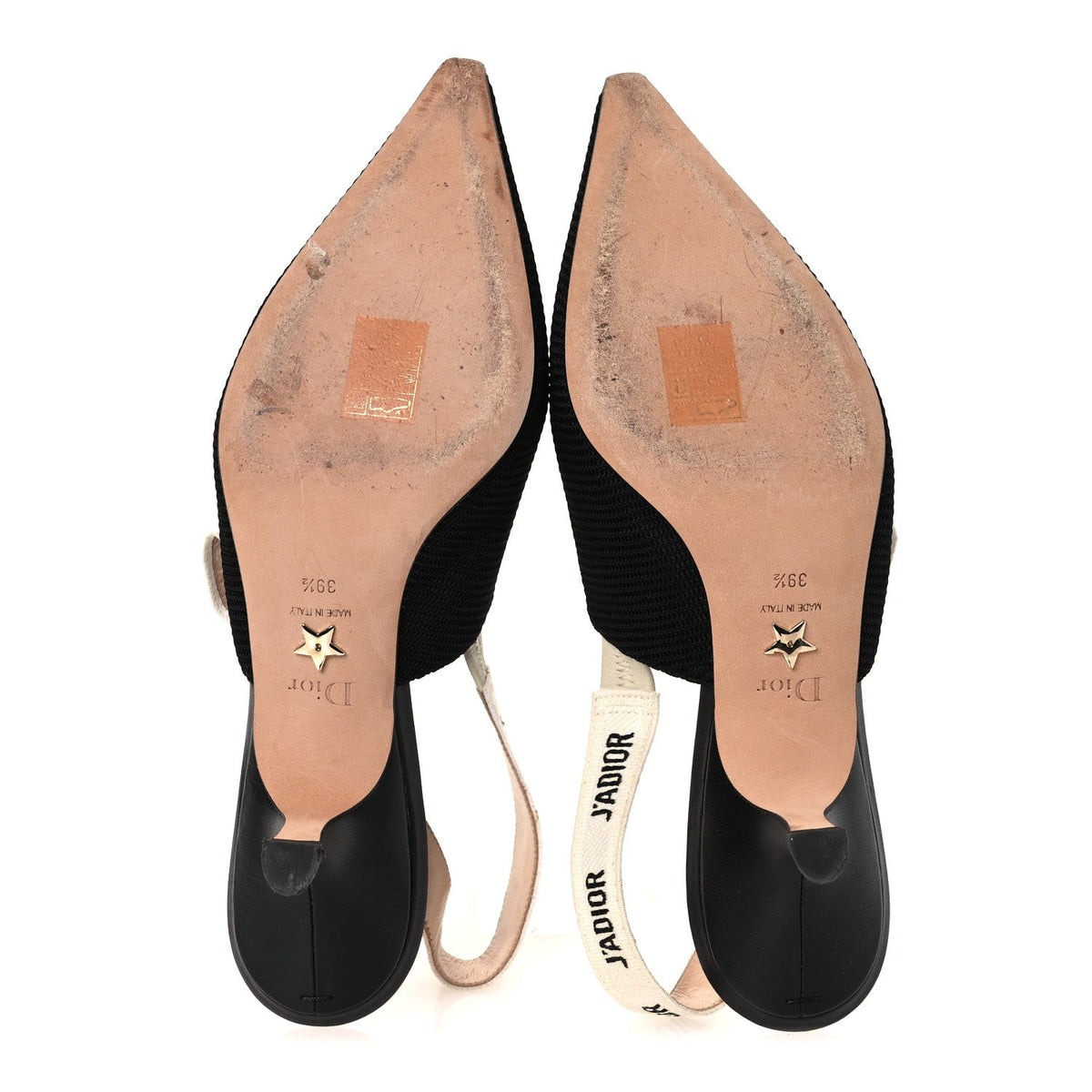 Technical Canvas Ribbon J Adior Slingback 65mm Pumps 39.5 Black
