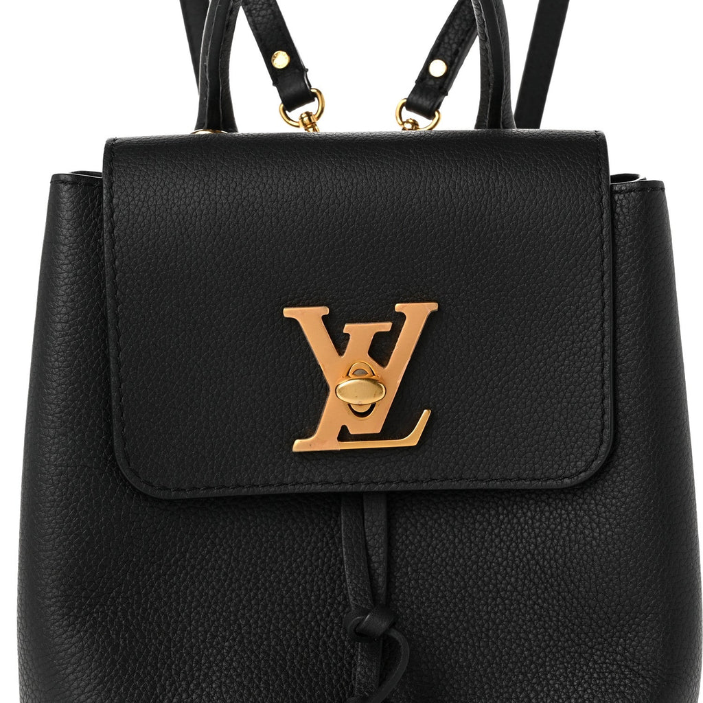 Calfskin Lockme Mini Backpack Black