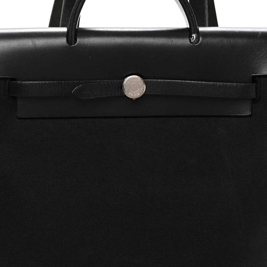 Toile Vache Calfskin Herbag 30 PM Backpack Black