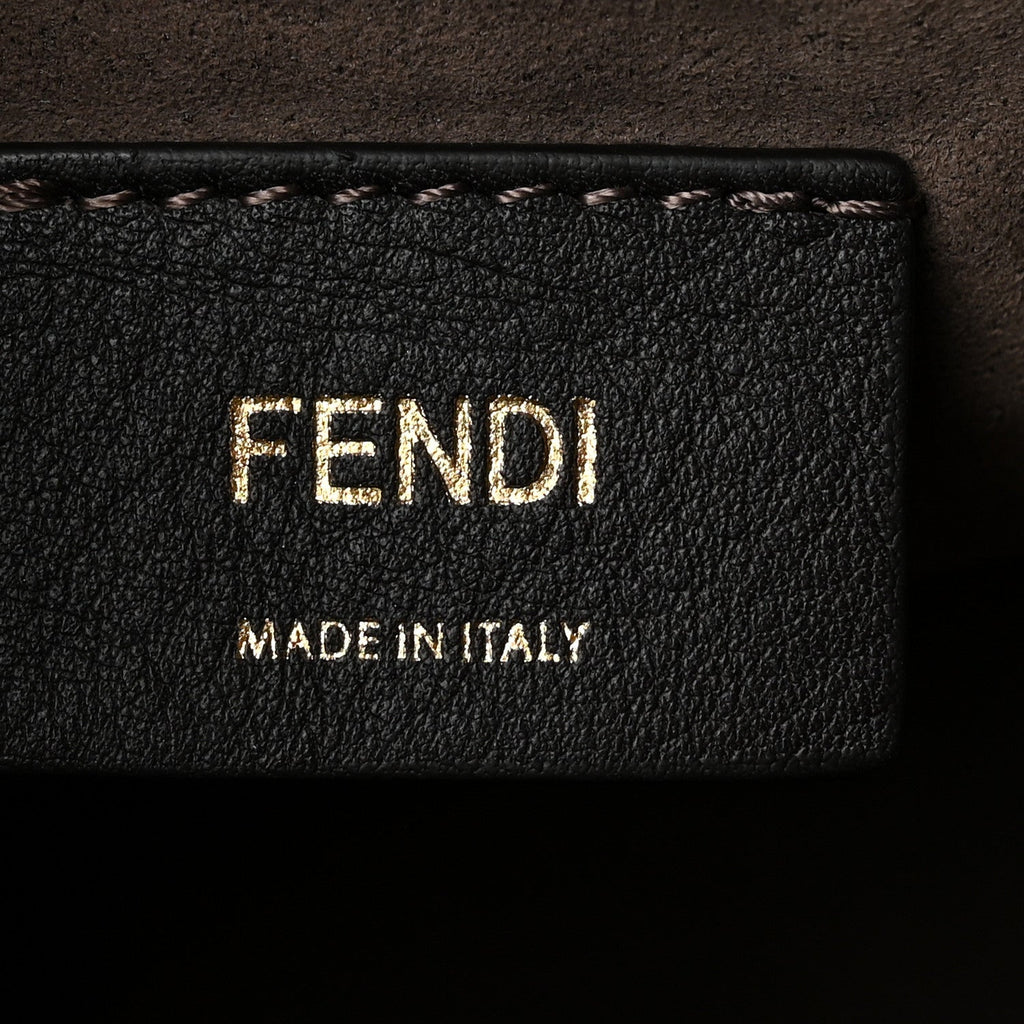 Vitello Liberty F is Fendi Bi-Color FF 1974 Embossed Mini Mon Tresor Bucket Bag Maya Black