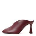Lambskin Squared Toe Mules 39.5 Dark Burgundy Light Green
