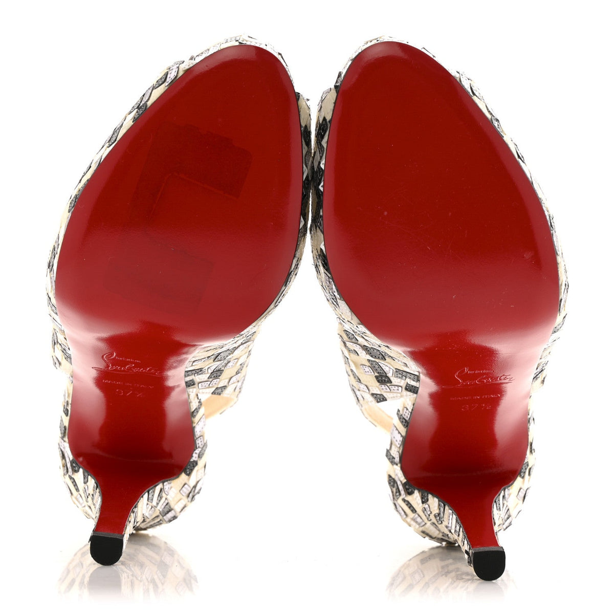 Satin Mosaique No Prive 120 Pumps 37.5 Silver Black White