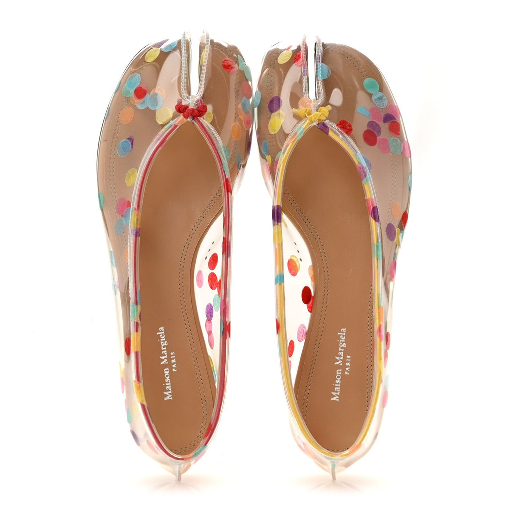 PVC Confetti Printed Tabi Ballerina Flats 37 Multicolor