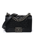 Caviar Quilted Small Boy Flap Black