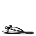 PVC Jelly Rockstud Bow Thong Sandals 40 Black