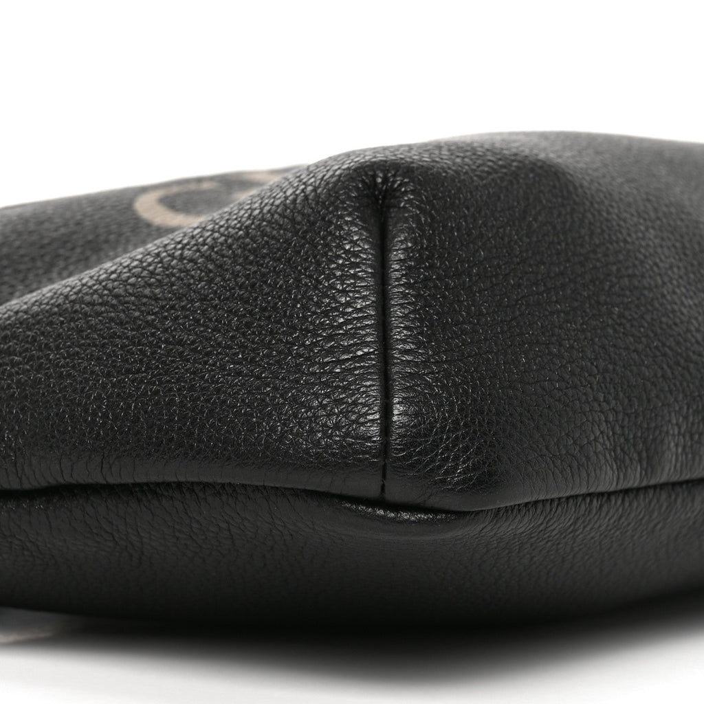Grained Calfskin Logo Belt Bag Black