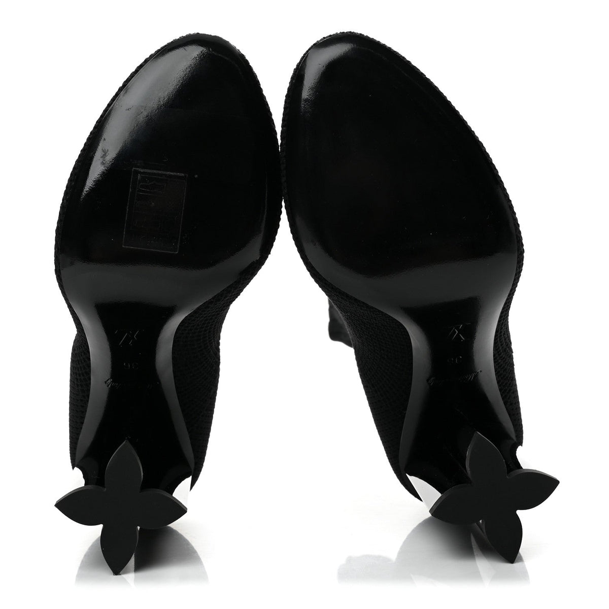 Monogram Stretch Fabric Silhouette Ankle Boots 36 Black