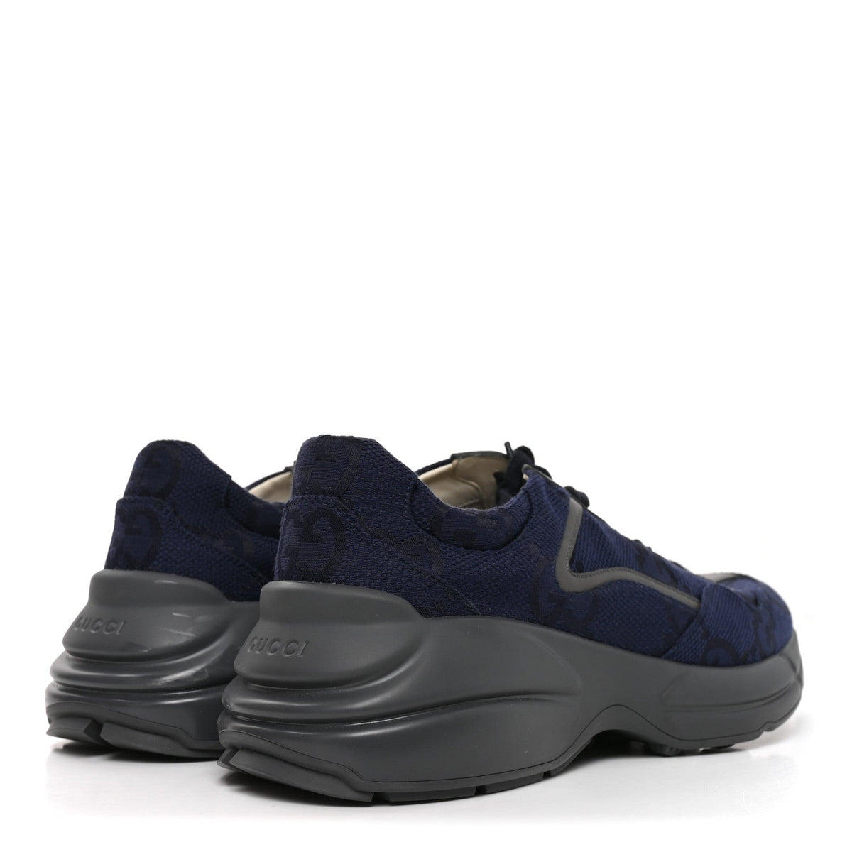 Canvas GG Supreme Monogram Mens Rhyton Sneakers 9 Blue