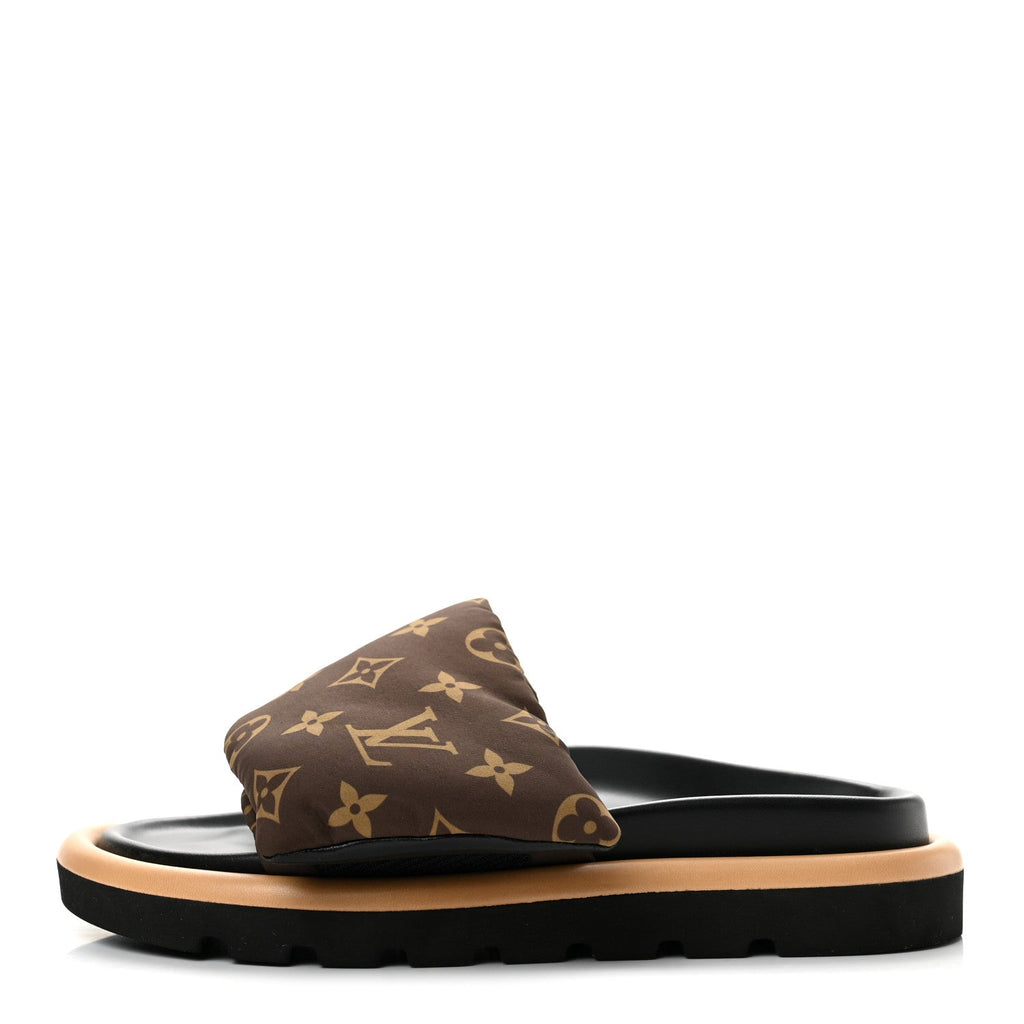 Nylon Monogram Pool Pillow Comfort Mule 37 Cacao Brown