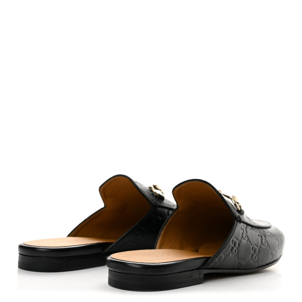 Glamour Calfskin Guccissima Womens Princetown Slippers 38 Black