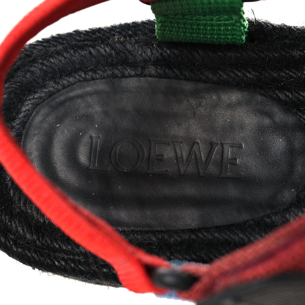 Raffia Paula's Ibiza Strappy Espadrille Sandals 40 Black Multicolor