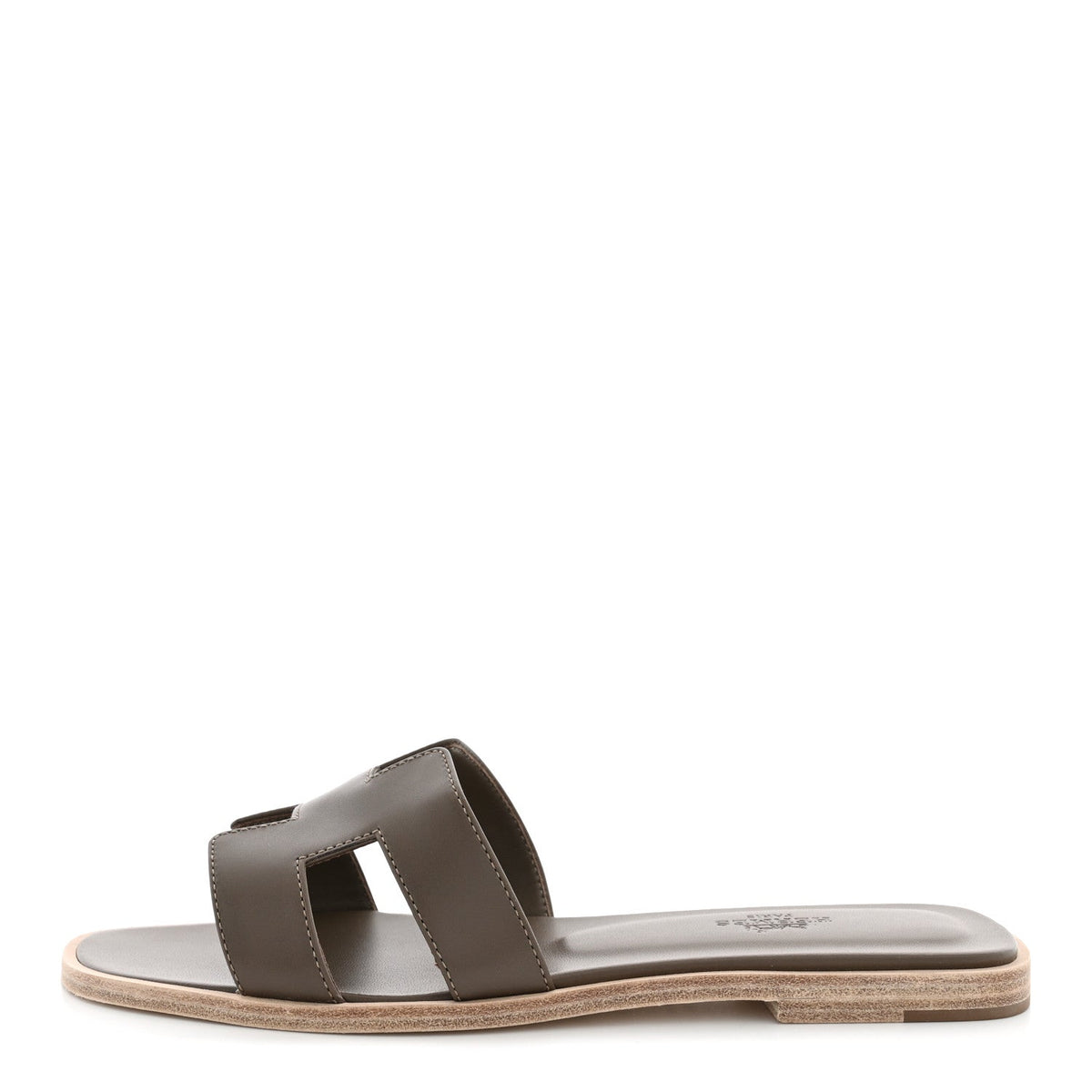 Box Calfskin Oran Sandals 37.5 Etoupe
