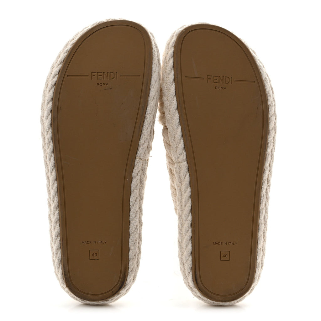 Tessuto Treccia Jacquard Ricamo Logo Slides 40 Grezzo Moka